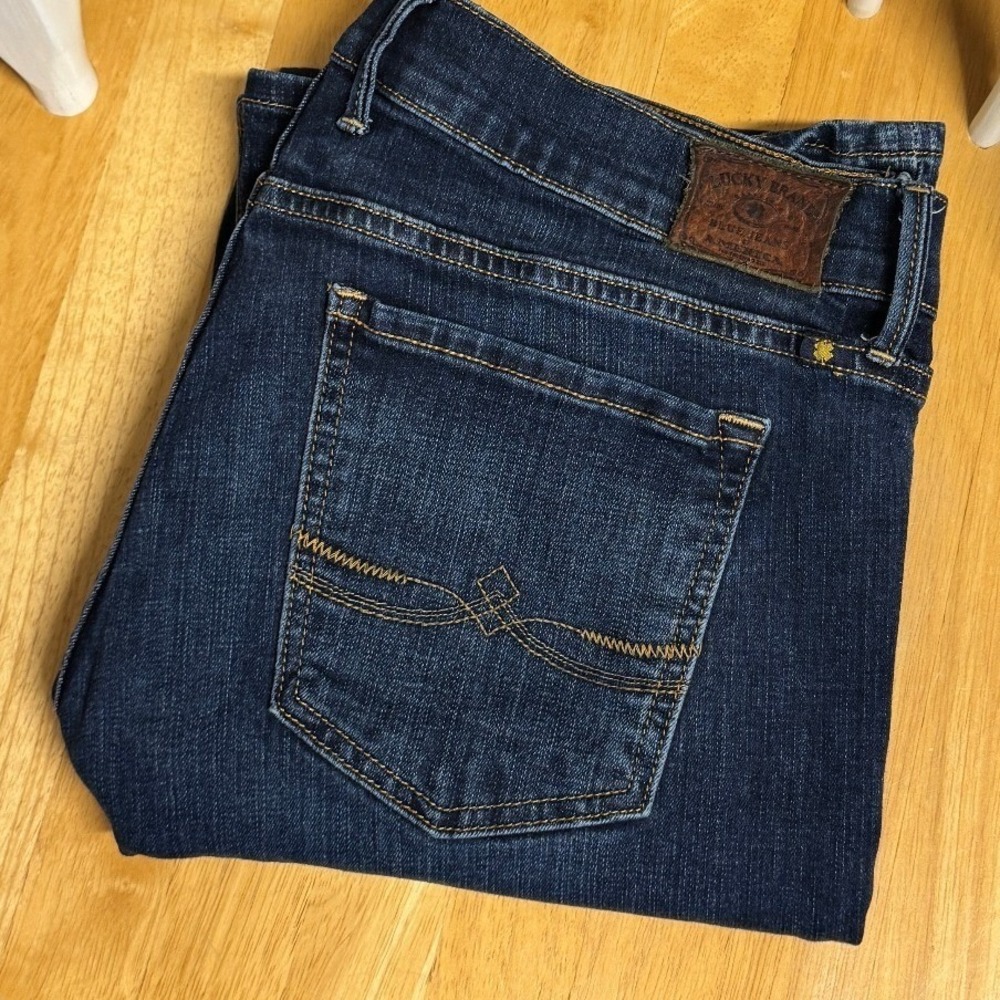 Lucky Brand Sweet N Low Bootcut Jeans Dark Wash Denim 14 32 Stretch‎